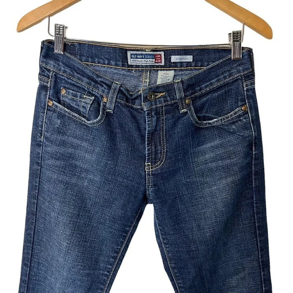 Old Navy Boot Cut Jeans Size 4 Short Ultra Low Waist Stretch Cotton Denim Blue - Picture 3 of 10